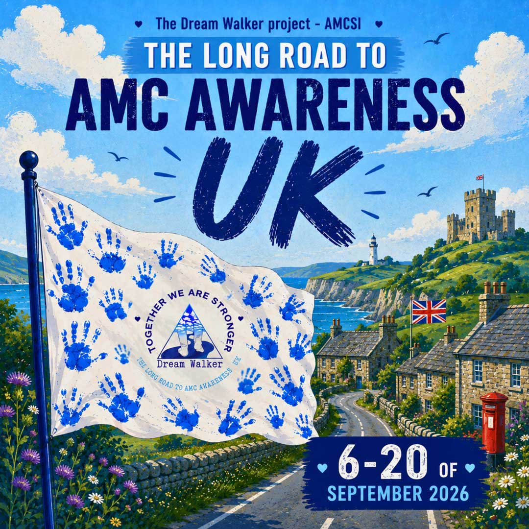 The Dream Walker Project - The Long Road To AMC Awareness Europe EUROPE… HERE WE COME!💙 This September and October, The Long Road to AMC Awareness is crossing the Atlantic once again. We’ll be driving through the UK, Spain, and Italy, visiting AMC families, sharing stories, learning from one another, and reminding every family we meet that they are never alone. And this is only the beginning. We’re also working on attending community meet ups in additional European countries, and we can’t wait to share those details with you as the plans come together. If you’re an AMC family in Europe and would like a visit from us, we’d love to hear from you. Every visit, every conversation, and every new connection helps make our community a little closer and a little stronger. See you on the road? 💙 TogetherWeAreStronger #TheDreamWalkerProject #TheLongRoadToAMCAwareness #AMCAwareness #Arthrogryposis #ArthrogryposisAwareness